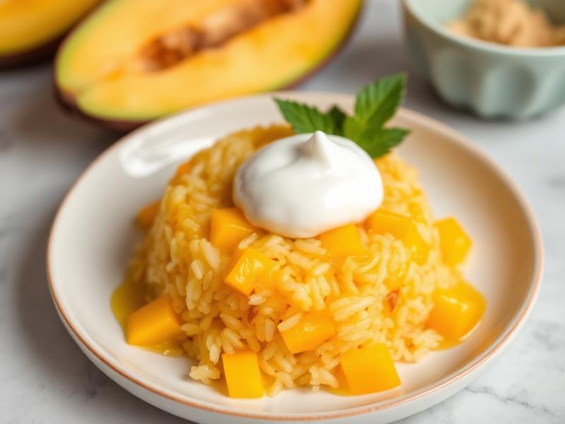Mango Sticky Rice mit Kokoscreme